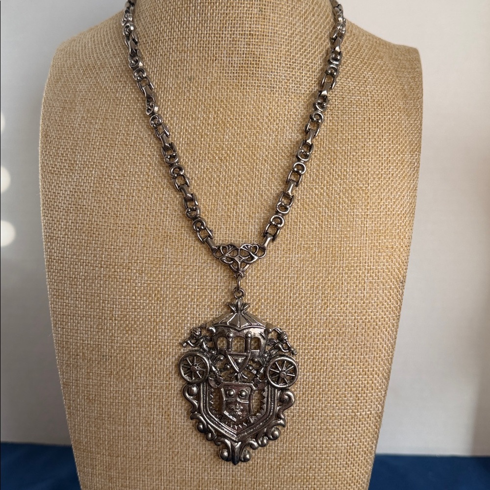 Vintage Victorian Heradalic Coat of Arms Pendant